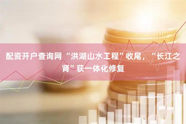 配资开户查询网 “洪湖山水工程”收尾，“长江之肾”获一体化修复