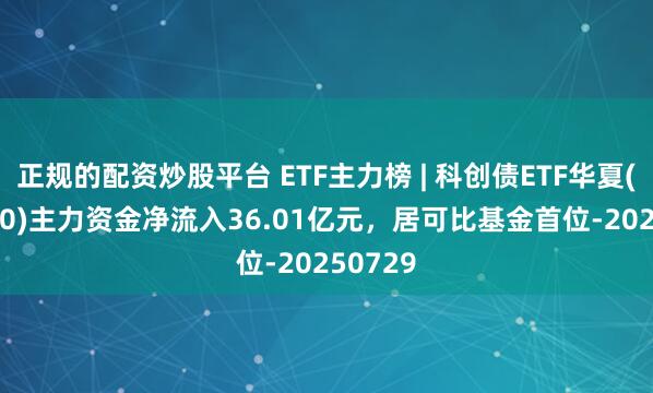 正规的配资炒股平台 ETF主力榜 | 科创债ETF华夏(551550)主力资金净流入36.01亿元，居可比基金首位-20250729
