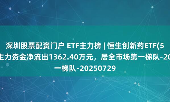 深圳股票配资门户 ETF主力榜 | 恒生创新药ETF(520500)主力资金净流出1362.40万元，居全市场第一梯队-20250729